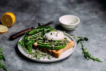 Poached egg with  salad
