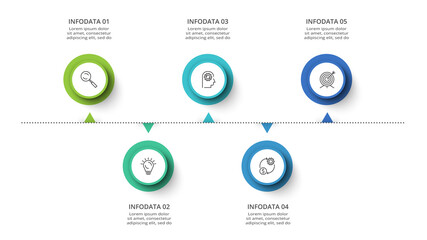 Timeline with 5 elements, infographic template for web, business, presentations, vector illustration.