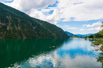 Cystal clear water of Achensee lake near Pertisau town on sunny summer day, Tirol, Austria