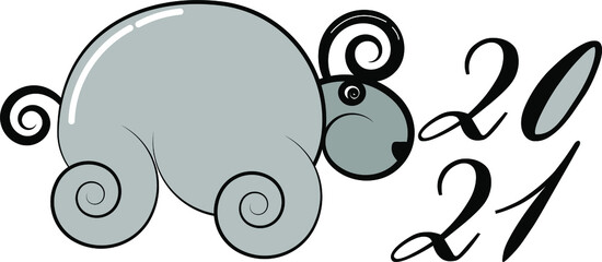 new year bull vector creative unusual 2021