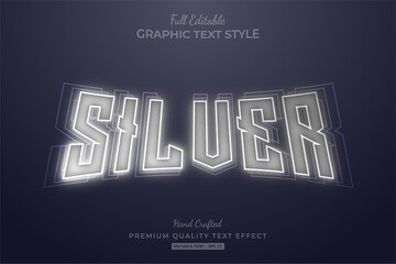 Neon Silver Editable Text Effect