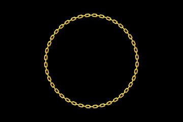 背景素材用の金色のチェーン状の輪の3Dイラスト
