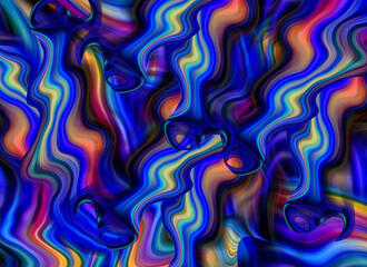 Colorful blue yellow artistic wavy Background Design.