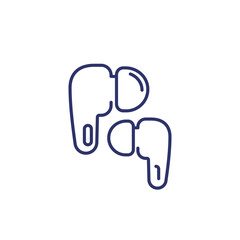 Ear buds, wireless headphones line icon, vector