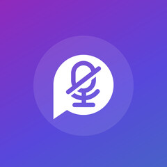 microphone off, mute vector icon