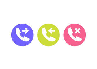 phone call, incoming, outgoing, missed icons