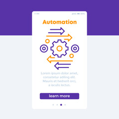 automation vector banner with line icon