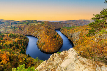 Vltava river bend near Krňany