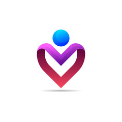 people heart logo on white background