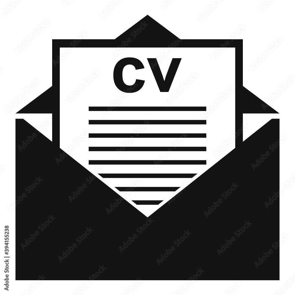 Poster headhunter cv mail icon. simple illustration of headhunter cv mail vector icon for web design isolat