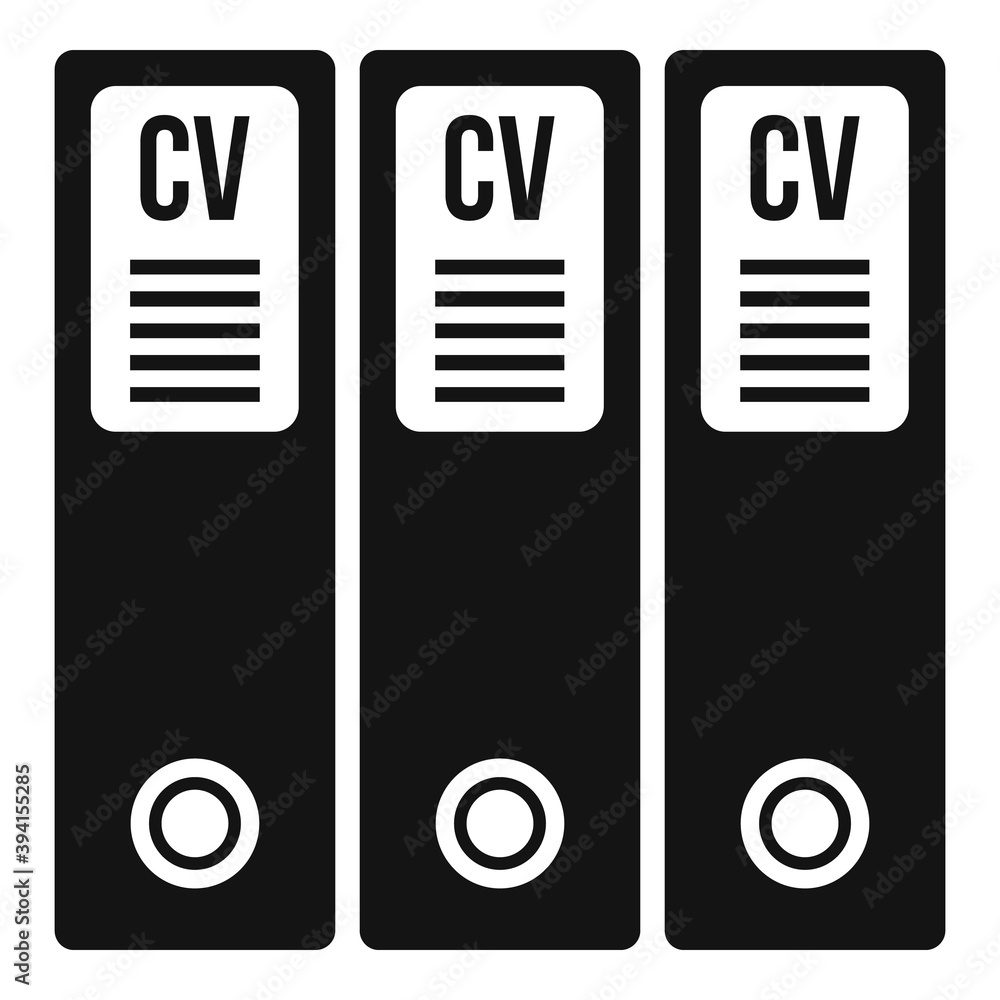 Poster cv folders icon. simple illustration of cv folders vector icon for web design isolated on white back