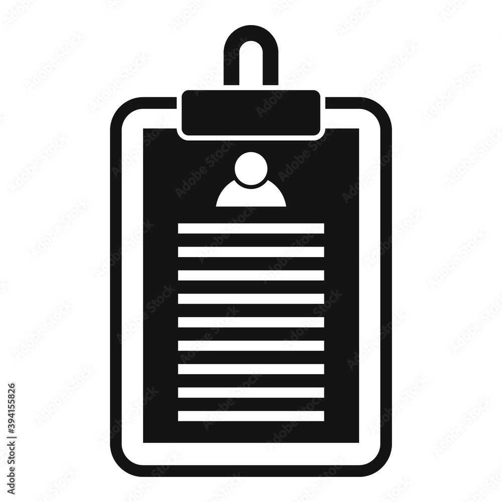 Poster headhunter clipboard icon. simple illustration of headhunter clipboard vector icon for web design is