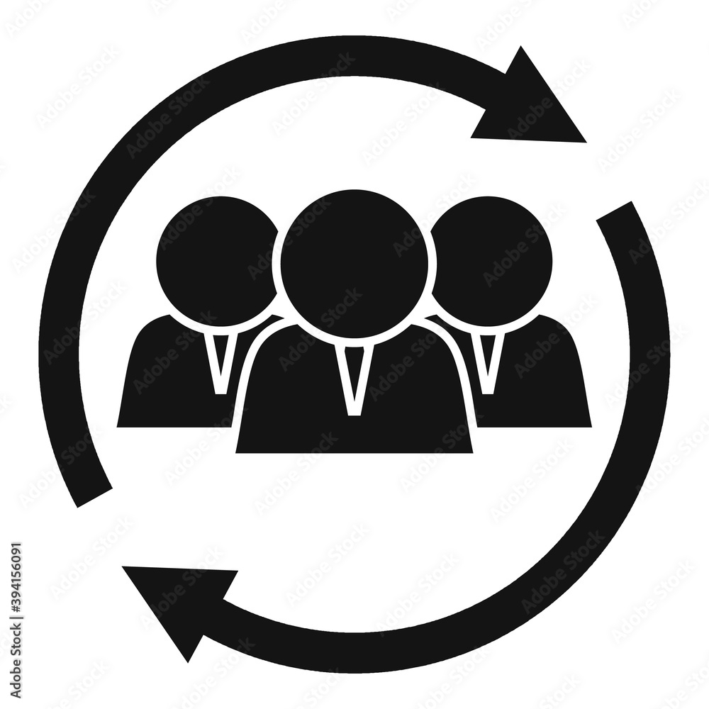 Poster change work group icon. simple illustration of change work group vector icon for web design isolated