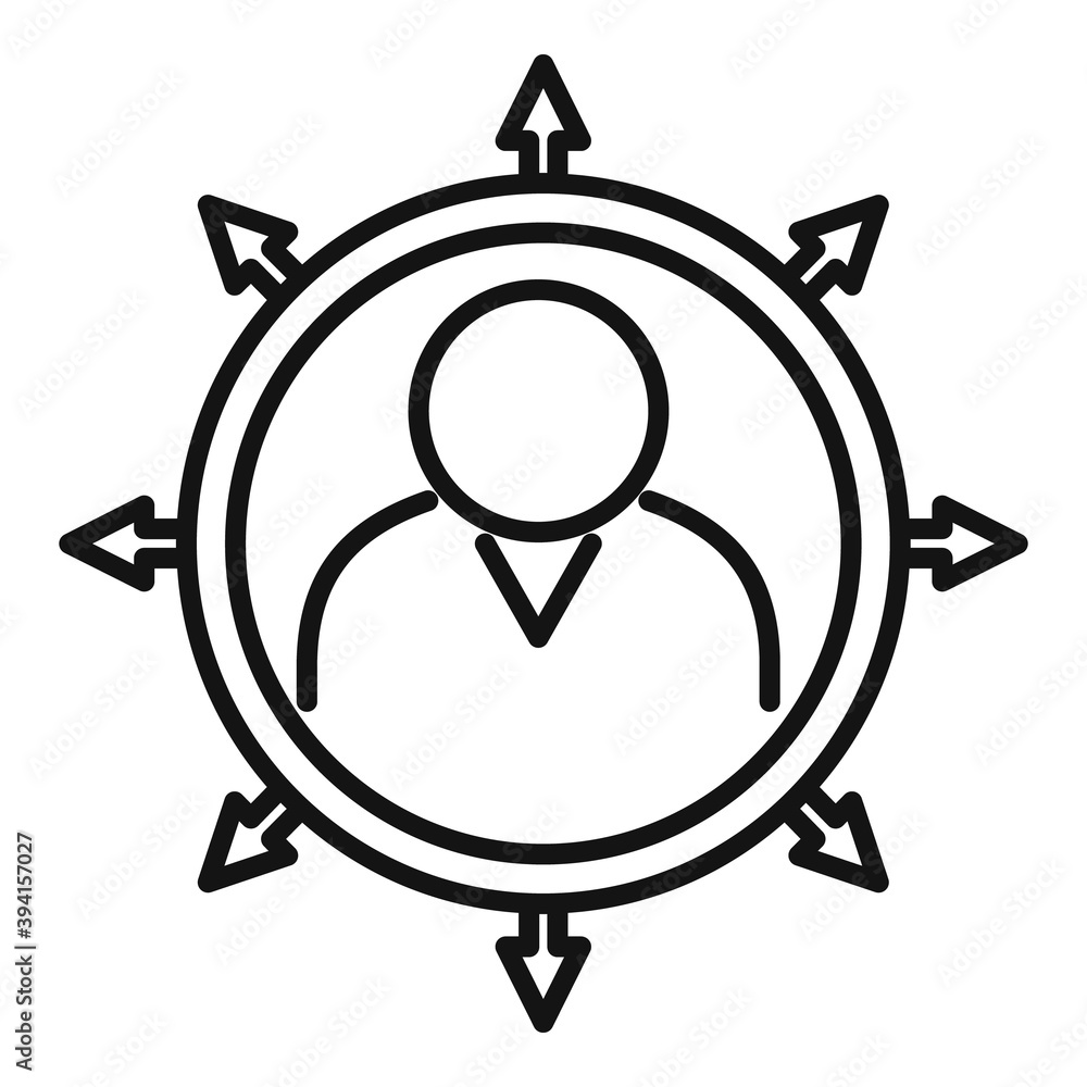 Aufkleber multilateral headhunter icon. outline multilateral headhunter vector icon for web design isolated on