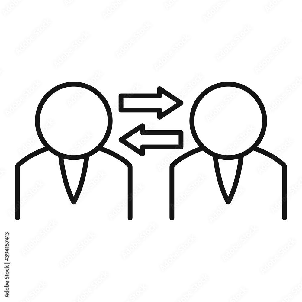 Poster change office worker icon. outline change office worker vector icon for web design isolated on white