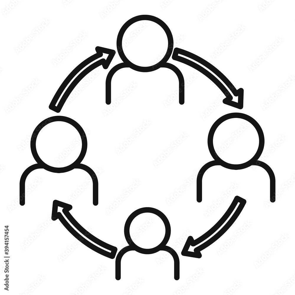 Poster work company circle icon. outline work company circle vector icon for web design isolated on white b