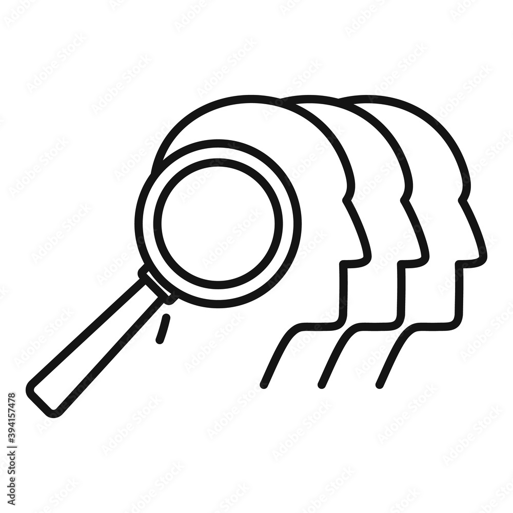 Poster search new manager icon. outline search new manager vector icon for web design isolated on white bac