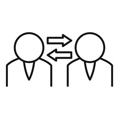 Change office worker icon. Outline change office worker vector icon for web design isolated on white background