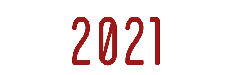 2021 New Year. Illustration on white background. Banner or postcard.