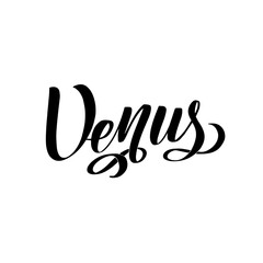 Venus. Isolated inscription. Planet Venus for print, school textbook © selentaori