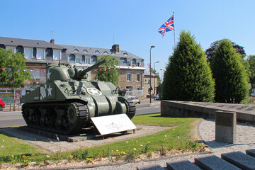 patton square in avranches in normandy (france)