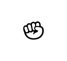 Raised fist emoji gesture vector isolated icon illustration. Raised fist icon