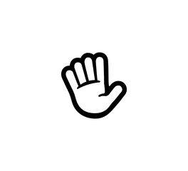 Hand palm emoji gesture vector isolated icon illustration. Hand palm gesture icon