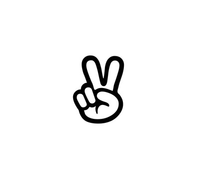 Victory hand emoji gesture vector isolated icon illustration. Victory hand gesture icon
