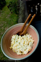 Kartoffelsalat Kartoffel Majonaise Besteck Holzbesteck
Schüssel 
