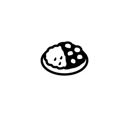 Curry Rice vector isolated icon illustration. Curry Rice icon