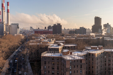 Apartment buildings and roof tops in New York city