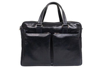 mens elegant leather bag isolated on white background
