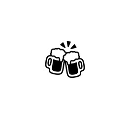 Clinking Beer Mugs vector isolated icon illustration. Clinking Beer Mugs icon