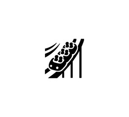 Roller Coaster vector isolated icon illustration. Roller Coaster icon