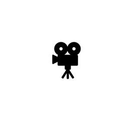 Cinema camera vector isolated icon illustration. Cinema camera icon