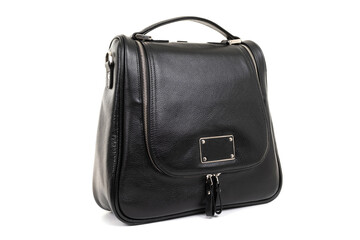 stylish ladies leather bag on a white background