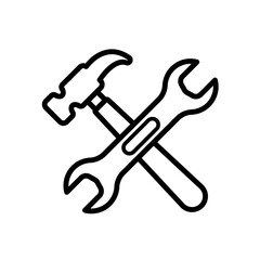 wrench and hammer icon design vector template