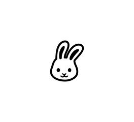 Rabbit head vector isolated icon illustration. Bunny face icon