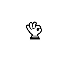 OK hand emoji gesture vector isolated icon illustration. OK hand gesture icon