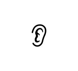 Naklejka premium Human ear vector isolated icon illustration. Ear icon