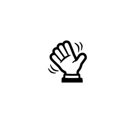 Waving hand emoji gesture vector isolated icon illustration. Waving hand gesture icon