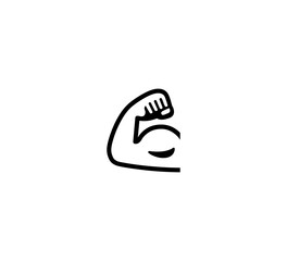 Biceps emoji vector isolated icon illustration. Biceps icon