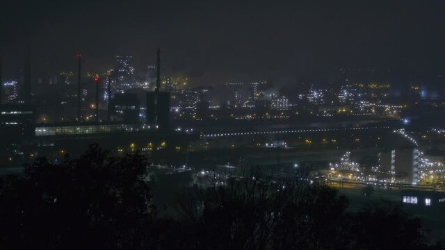 Linz industrial park at night
