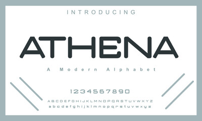 Athena font. Elegant alphabet letters font and number. Lettering Minimal Fashion Designs. Typography fonts regular uppercase and lowercase. vector illustration