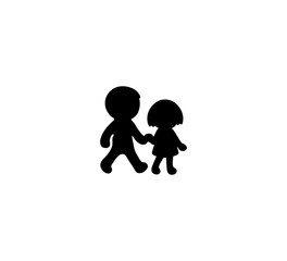 Couple walking vector isolated icon illustration. Couple walking icon