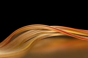 Abstract background. Gold (bronze) wave on black.