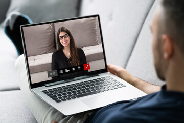 Fototapeta na wymiar Online Video Conference Webcam Live Chat