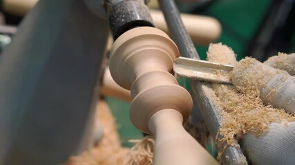 The work of a master on a wood lathe