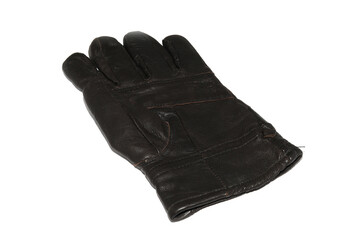 black men's leather gloves isolated on white