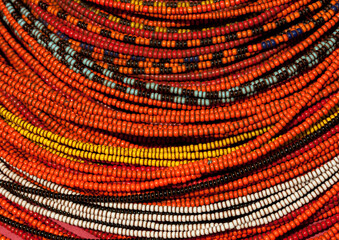 Rendille tribe beaded necklaces, Marsabit County, Marsabit, Kenya